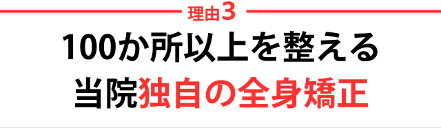 3.100か所以上を整える当院独自の全身矯正